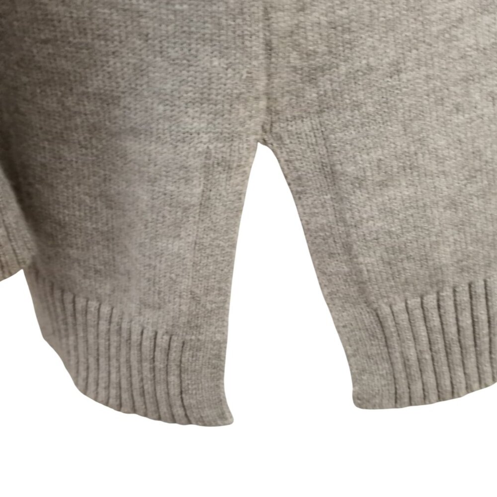 J Jill Pure Gray Heather Collared Split Neck Long Sleeve Tunic Sweater - Picture 5 of 9